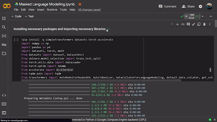 Masked Language Modeling In Python | NLP Projects