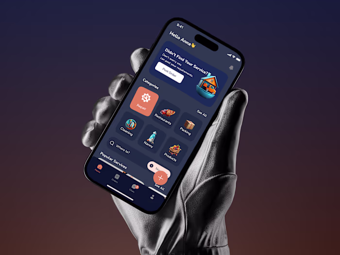 UI/UX Design On-Demand Service Marketplace Mobile App Design