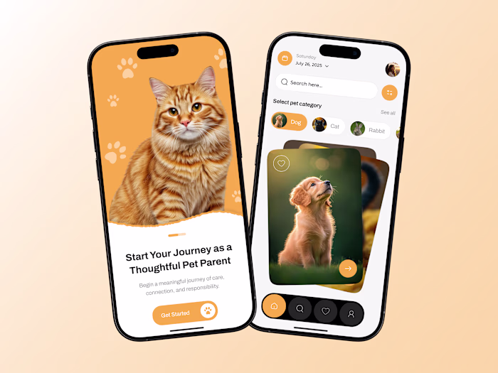 Pet Care Mobile App - UI Design Concept