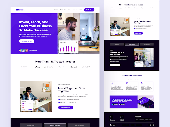 Investment  landing page