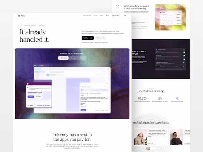 MIRA - Personal AI Assistant Landing Page