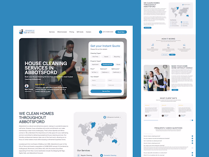 House Cleaning Services Website Design
