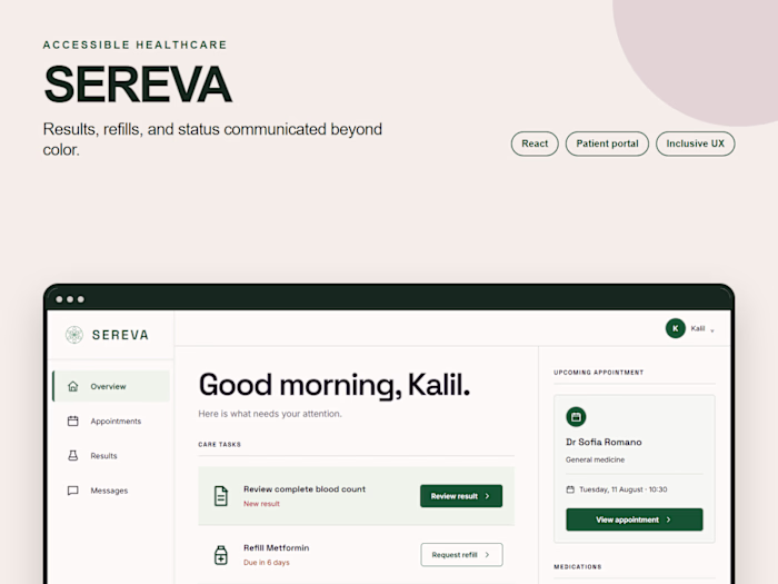SEREVA — Accessible Patient Portal and Lab Results