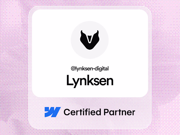 New badge, who dis? ✅💙 Lynksen is officially a @Webflow Cer...