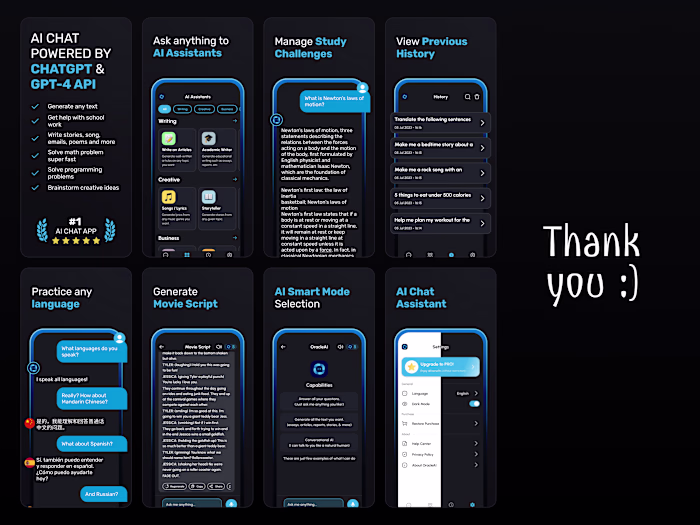 AI Chat App Store Screenshots