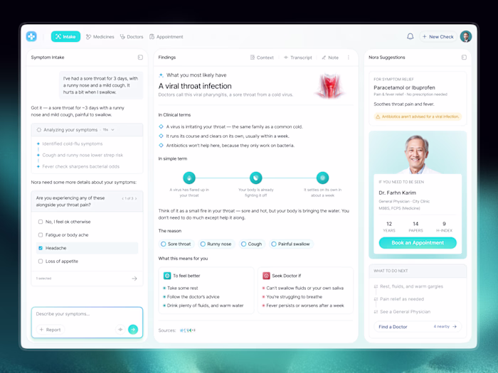 Designing AI healthcare experiences that feel human.