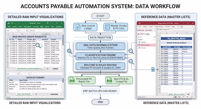 Automated AP Invoice Processing System (Excel & VBA)