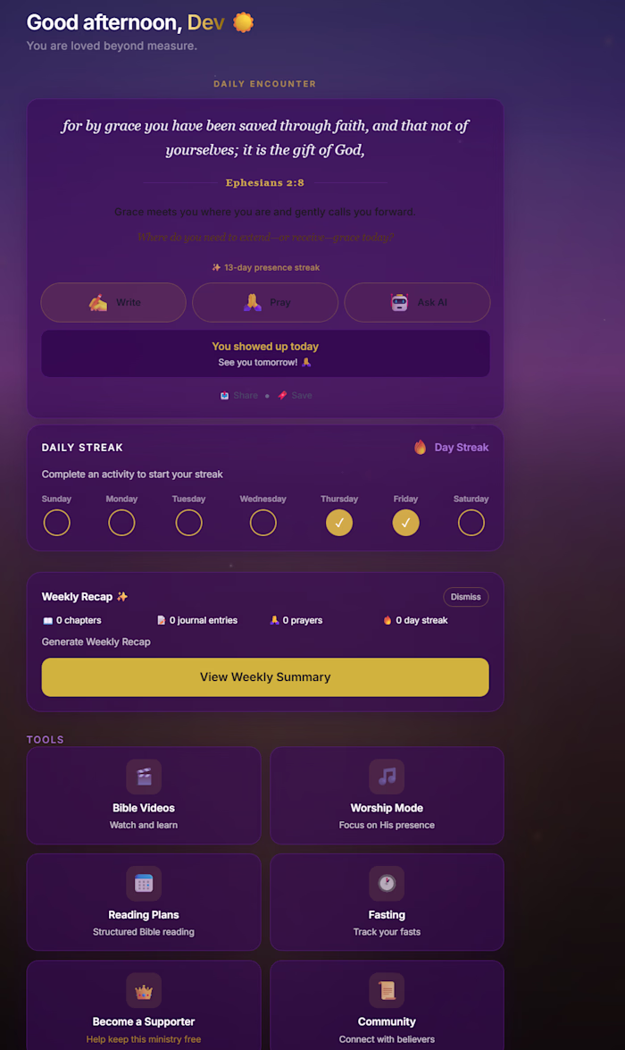 Built and launched AbidingAnchor —