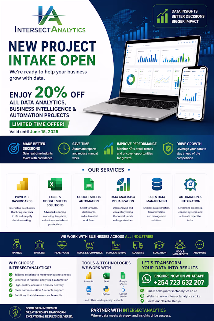 🚀 NEW PROJECT INTAKE OPEN