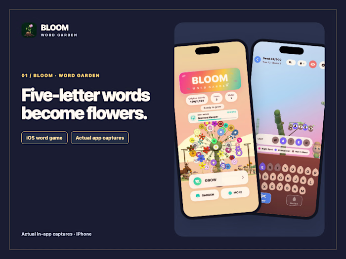 Bloom: Interactive Word Game for iPhone