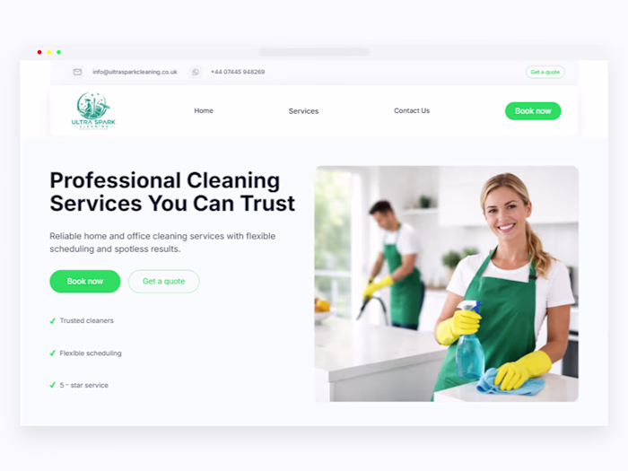 Designing trust for a modern cleaning service