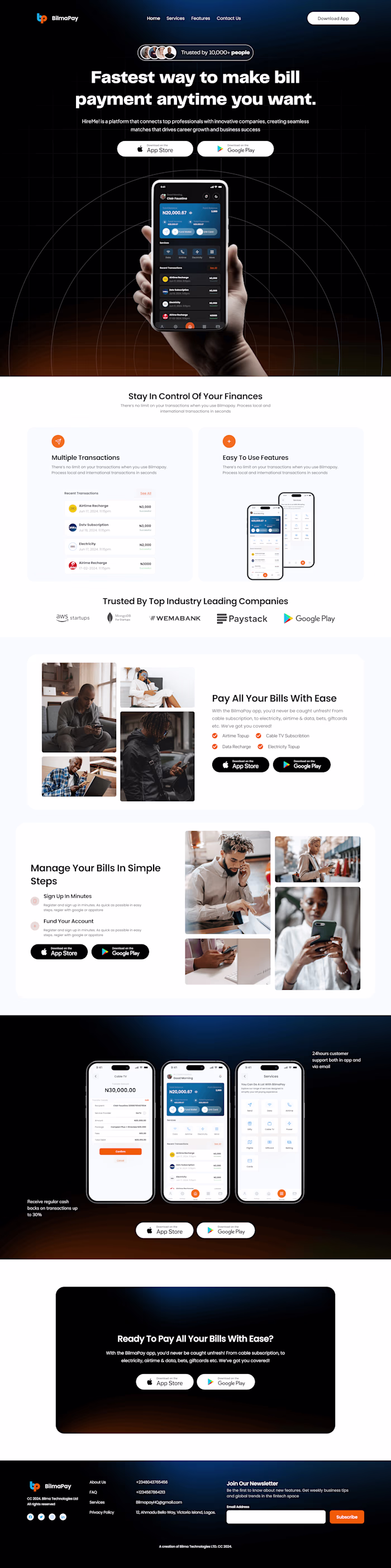 Landing Page and Mobile Application Design for BilmaPay