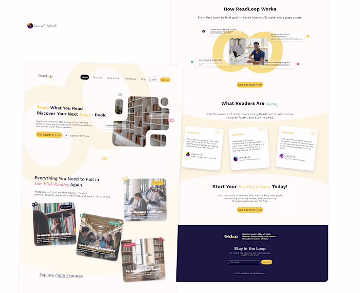 Designed a landing page that