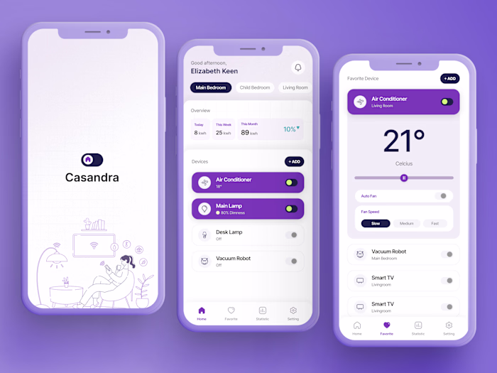 Smart Home Mobile App Interface
