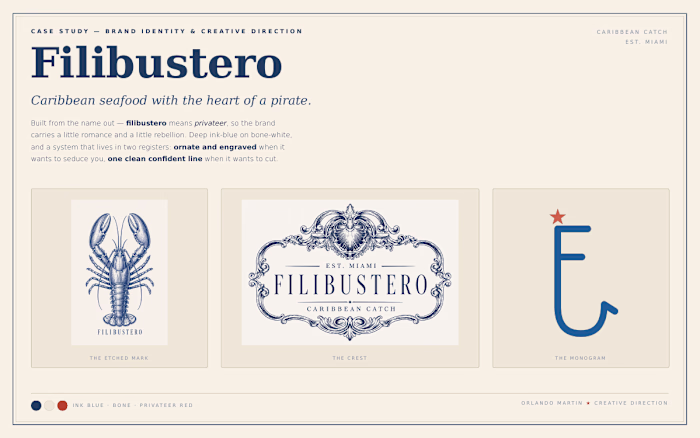 Filibustero — Brand Identity for a Caribbean Seafood House