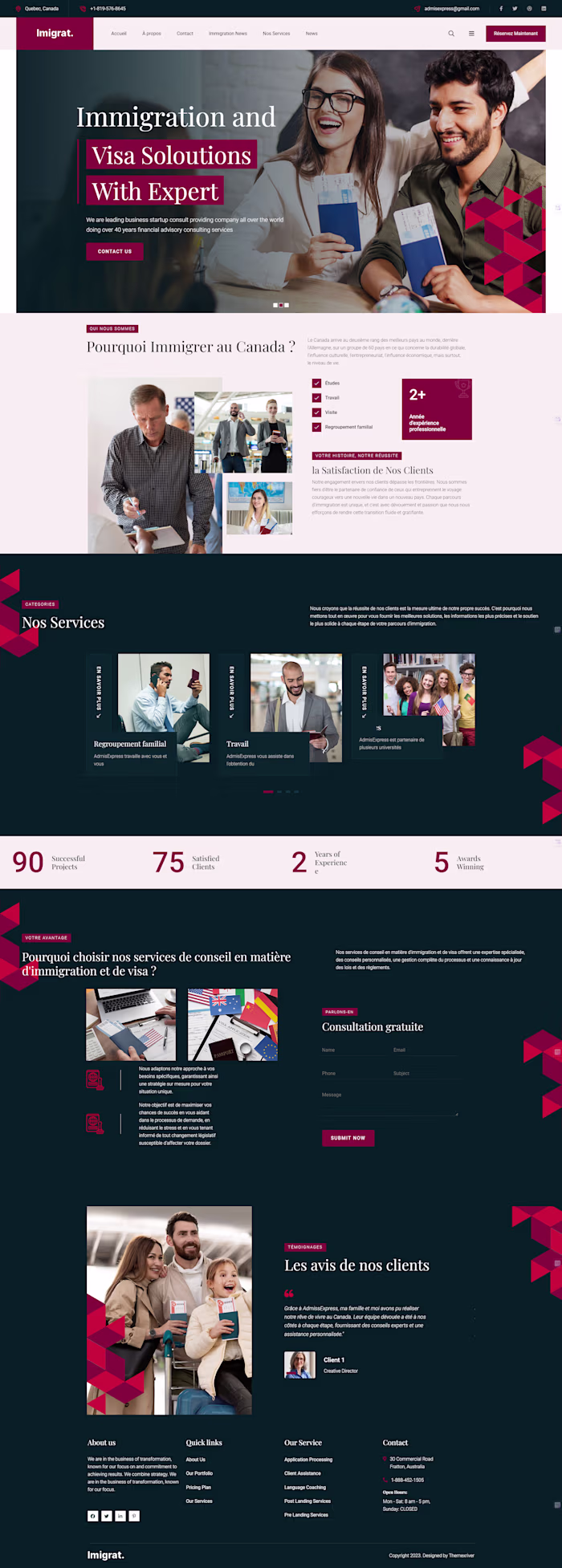 Web development for Admis Express