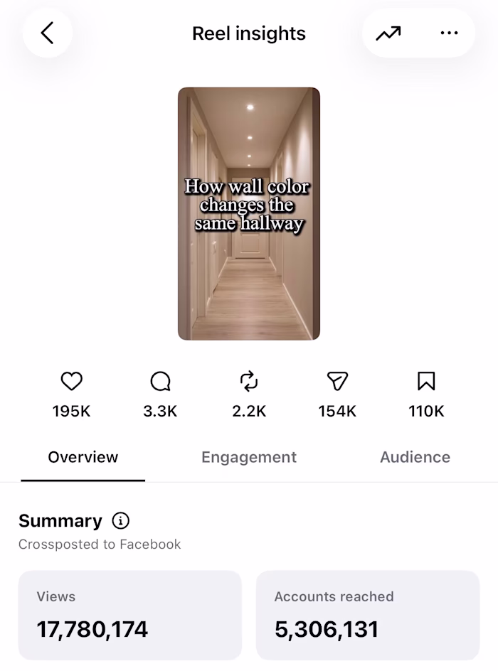 Million-View Interior Reels | Selected Content Results