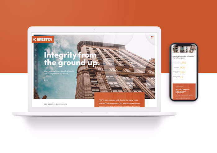 Brester Construction Website on Behance