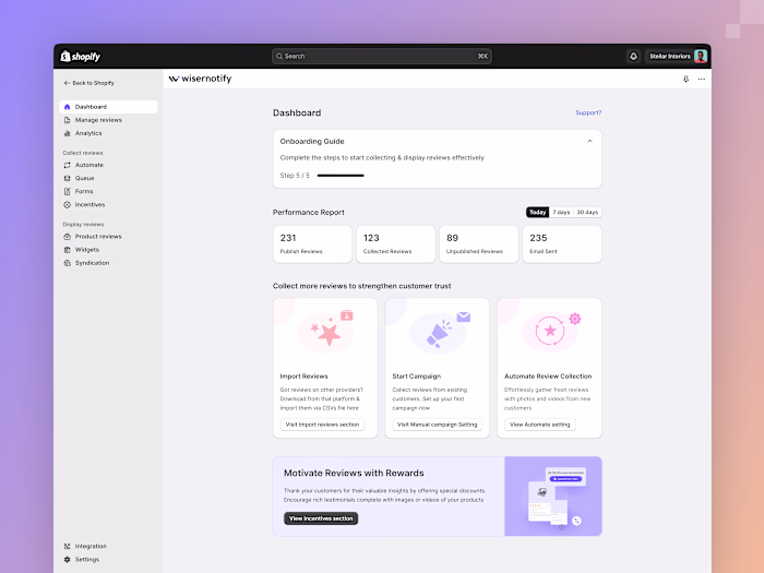 Wiser Reviews - Shopify App