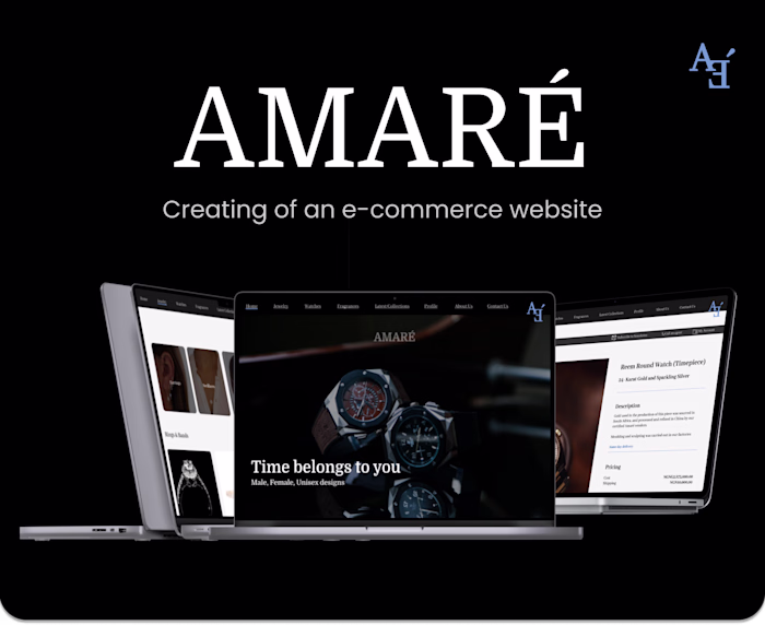 AMARÉ :-Creating of an e-commerce website :: Behance