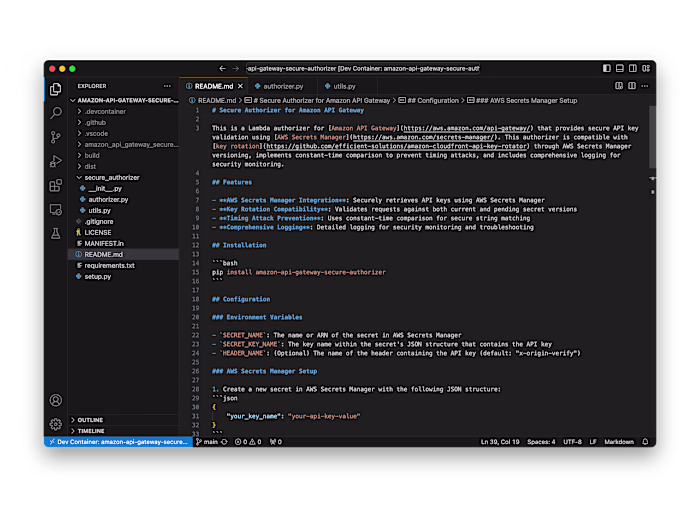 Secure Authorizer for Amazon API Gateway (AWS, Python)