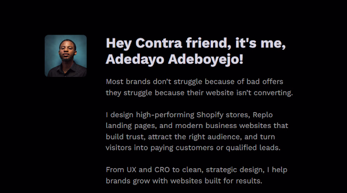 Elegant Portfolio Bio Design with Kit: Modern Visual Experience