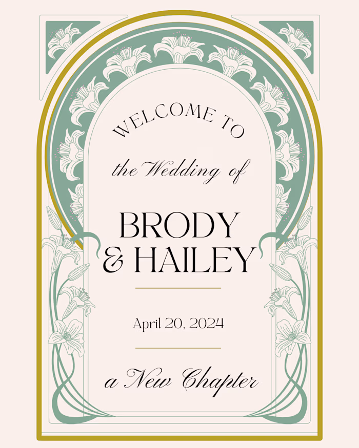 Welcome sign for wedding