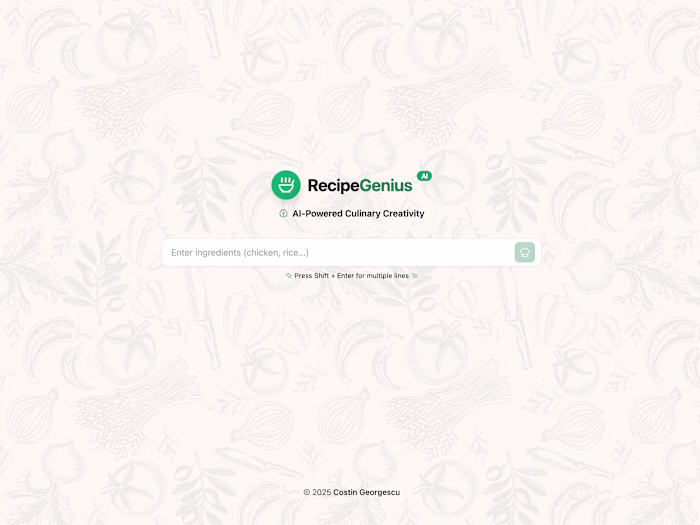 Recipe Genius - AI Generated Recipes