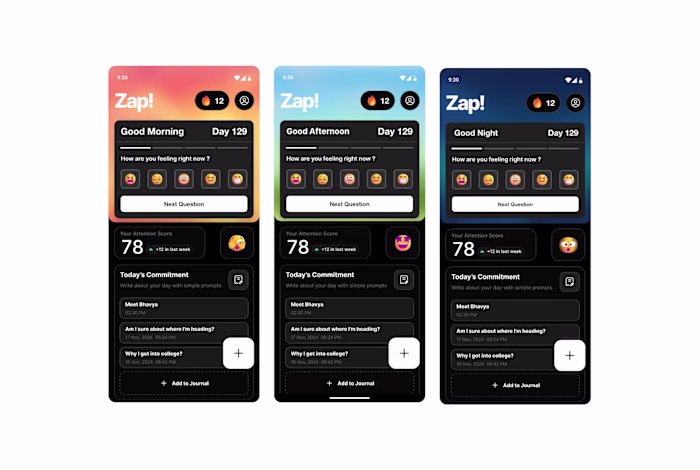 Home Screen Exploration for a Mood and Journaling App