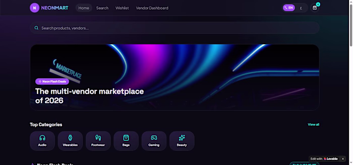 NEONMART - Multi-Vendor Marketplace UI Kit