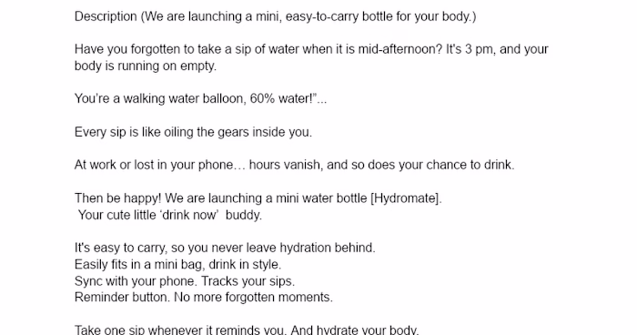 Launch of Hydromate Mini Water Bottle