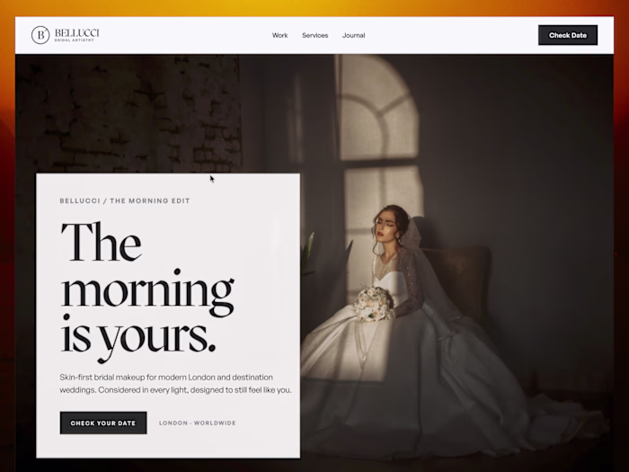 BELLUCCI · Bridal makeup artist Framer template