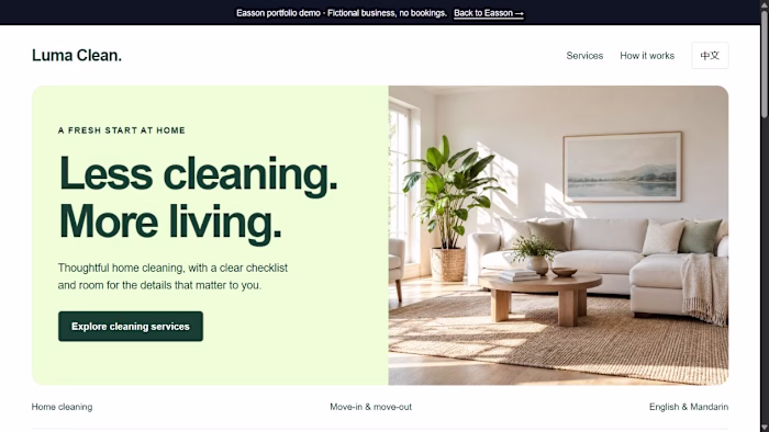 Luma Clean — Bilingual Website Demo