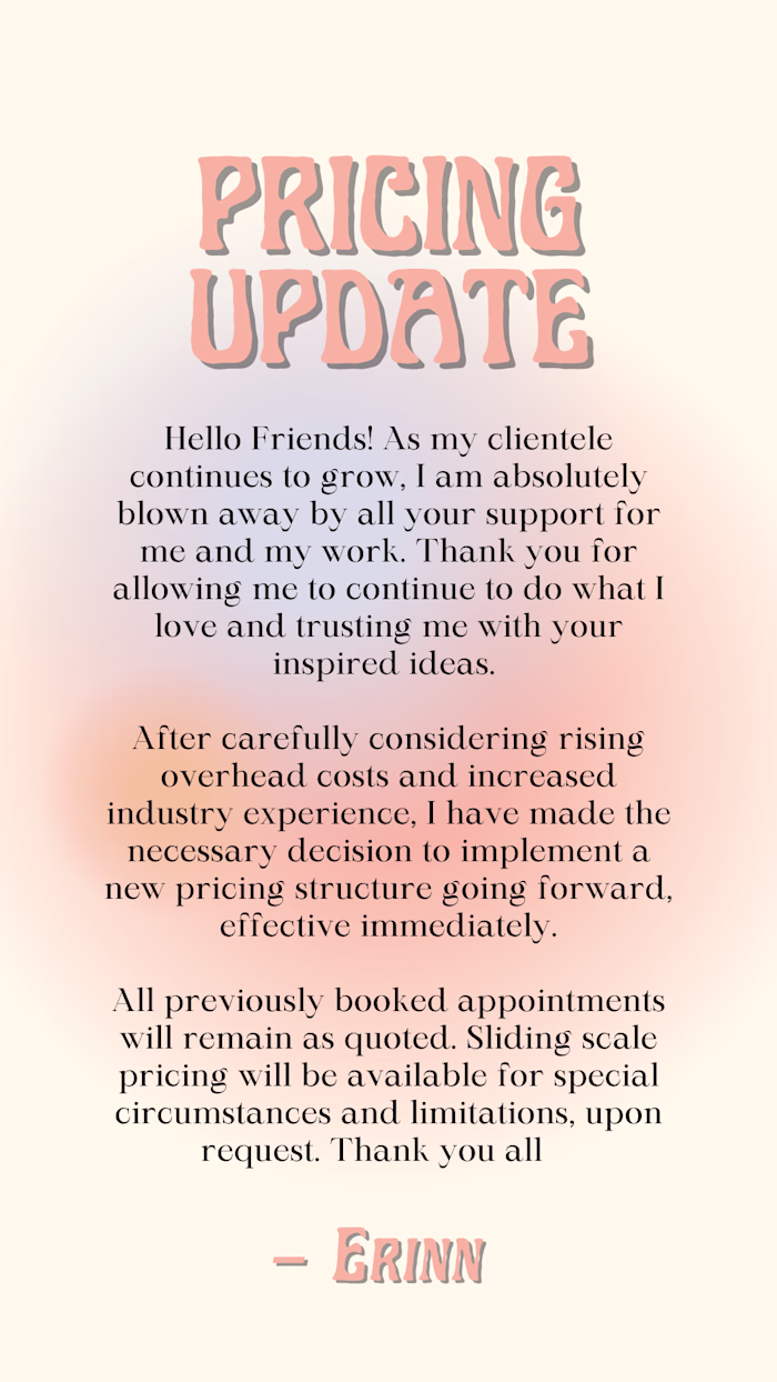 Pricing Update - Instagram Story Post