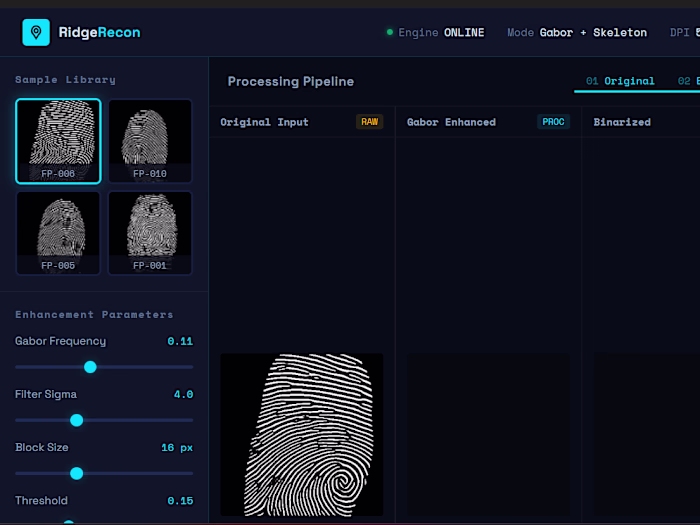 RidgeRecon — AI Fingerprint Reconstruction
RidgeRecon