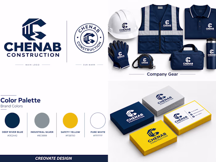 Chenab Construction Comprehensive Brand Identity Design