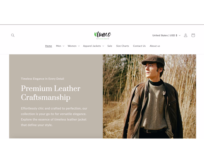 Shopify Store Development for Leather Brand – Lums Fashion