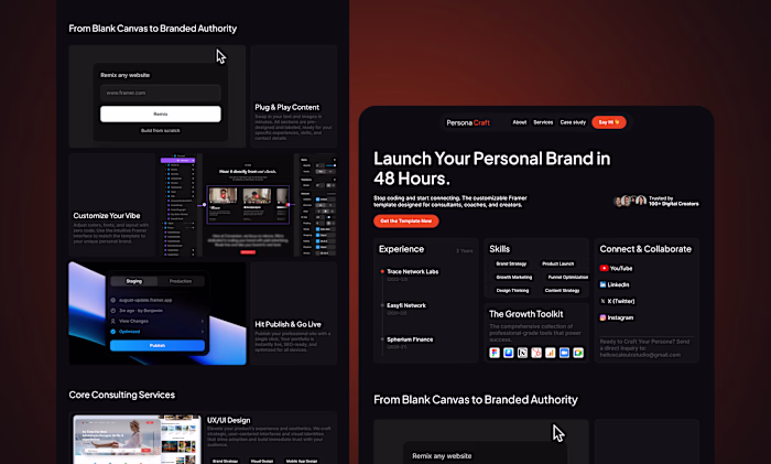 Persona Craft: High-Converting Framer Portfolio Template