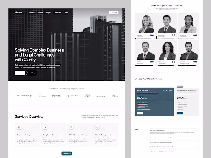 Firmora Consulting Firm Landing Page Design