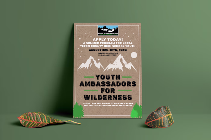 Youth Ambassadors for Wilderness - Poster, flyer and social media design