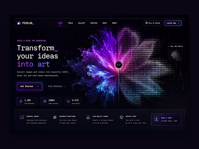 Pixelab landing page