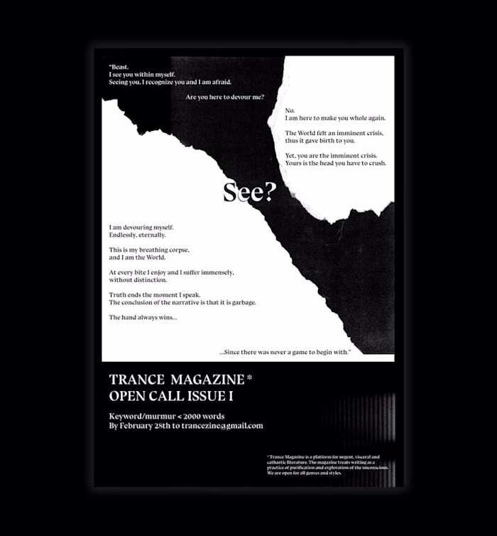 Trance Magazine: Open Call Poster
