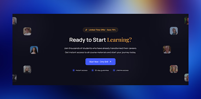 How does this CTA section look for the education landing page?