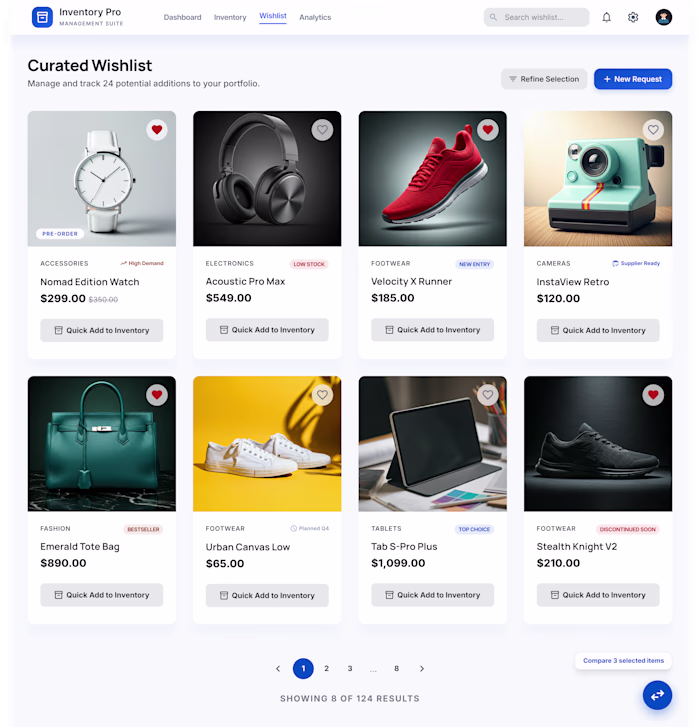 Designed a modern inventory management