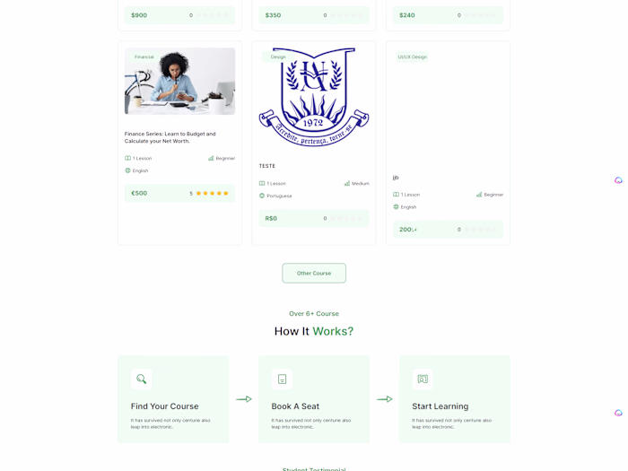 E-Learning web app development