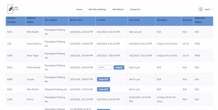 Parking WebApp