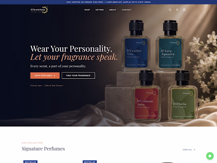 D'Scent Aura: Fragrance Ecommerce Website