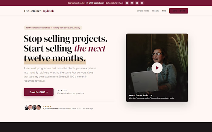 The Retainer Playbook — Long-Form Course Sales Funnel