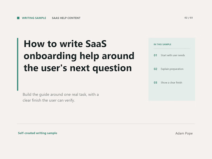SaaS Onboarding Help — B2B Writing Sample