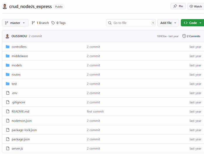 crud nodejs